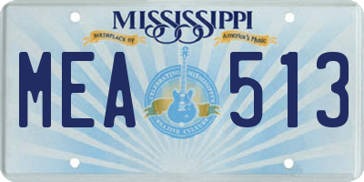 MS license plate MEA513