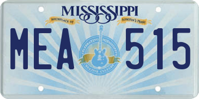 MS license plate MEA515