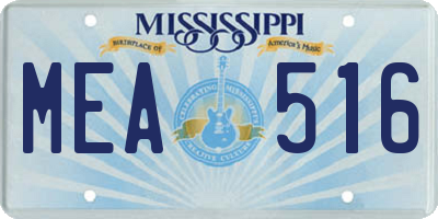 MS license plate MEA516