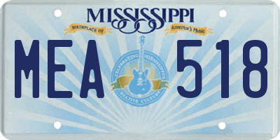MS license plate MEA518