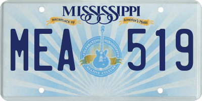 MS license plate MEA519