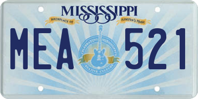 MS license plate MEA521