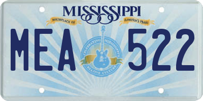 MS license plate MEA522