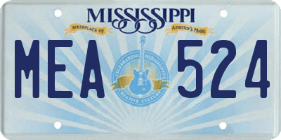 MS license plate MEA524