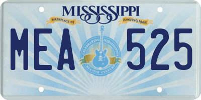 MS license plate MEA525