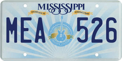 MS license plate MEA526