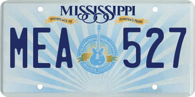 MS license plate MEA527