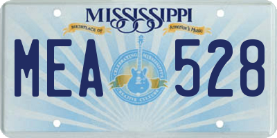 MS license plate MEA528
