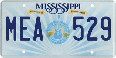 MS license plate MEA529