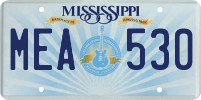 MS license plate MEA530