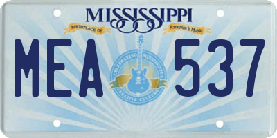 MS license plate MEA537