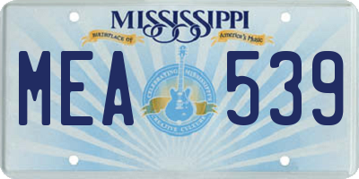 MS license plate MEA539