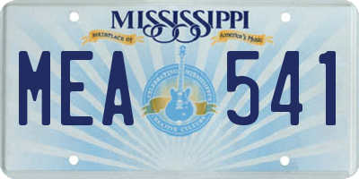 MS license plate MEA541