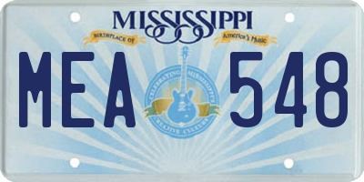 MS license plate MEA548