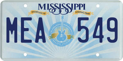 MS license plate MEA549