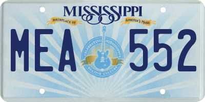 MS license plate MEA552