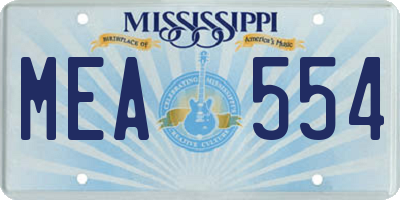 MS license plate MEA554