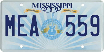 MS license plate MEA559
