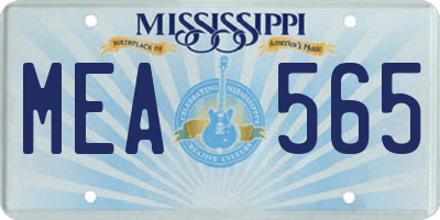 MS license plate MEA565