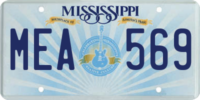 MS license plate MEA569