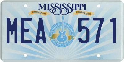 MS license plate MEA571