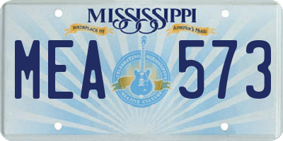 MS license plate MEA573