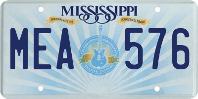 MS license plate MEA576