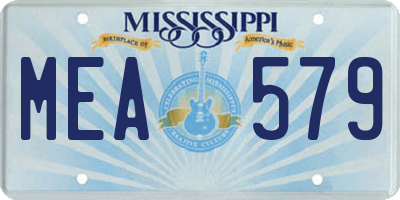 MS license plate MEA579