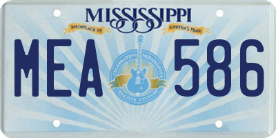 MS license plate MEA586