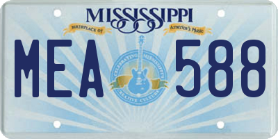 MS license plate MEA588