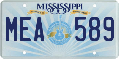 MS license plate MEA589