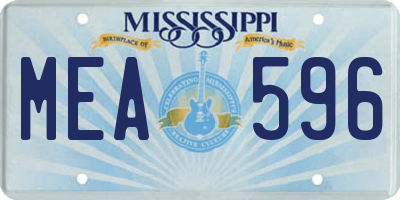 MS license plate MEA596