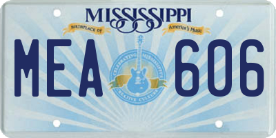 MS license plate MEA606