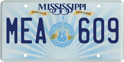 MS license plate MEA609