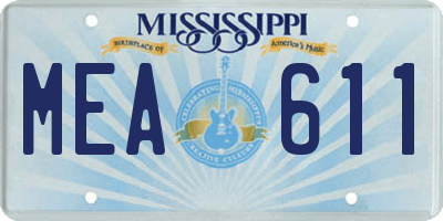 MS license plate MEA611