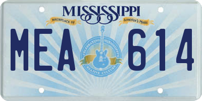 MS license plate MEA614