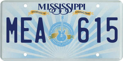 MS license plate MEA615