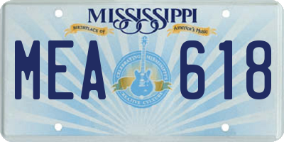 MS license plate MEA618