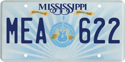 MS license plate MEA622