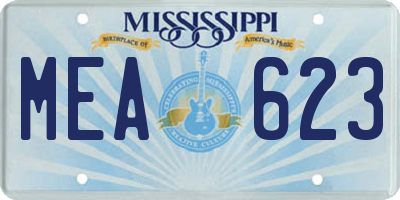 MS license plate MEA623