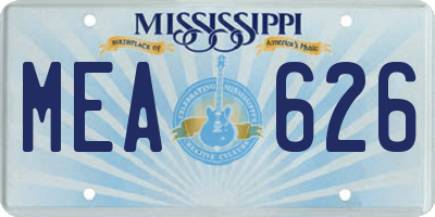 MS license plate MEA626