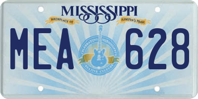MS license plate MEA628