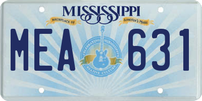MS license plate MEA631