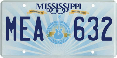 MS license plate MEA632