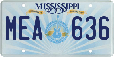 MS license plate MEA636