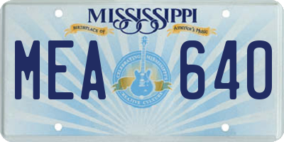 MS license plate MEA640