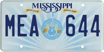 MS license plate MEA644