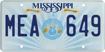 MS license plate MEA649