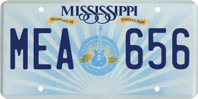 MS license plate MEA656