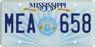 MS license plate MEA658